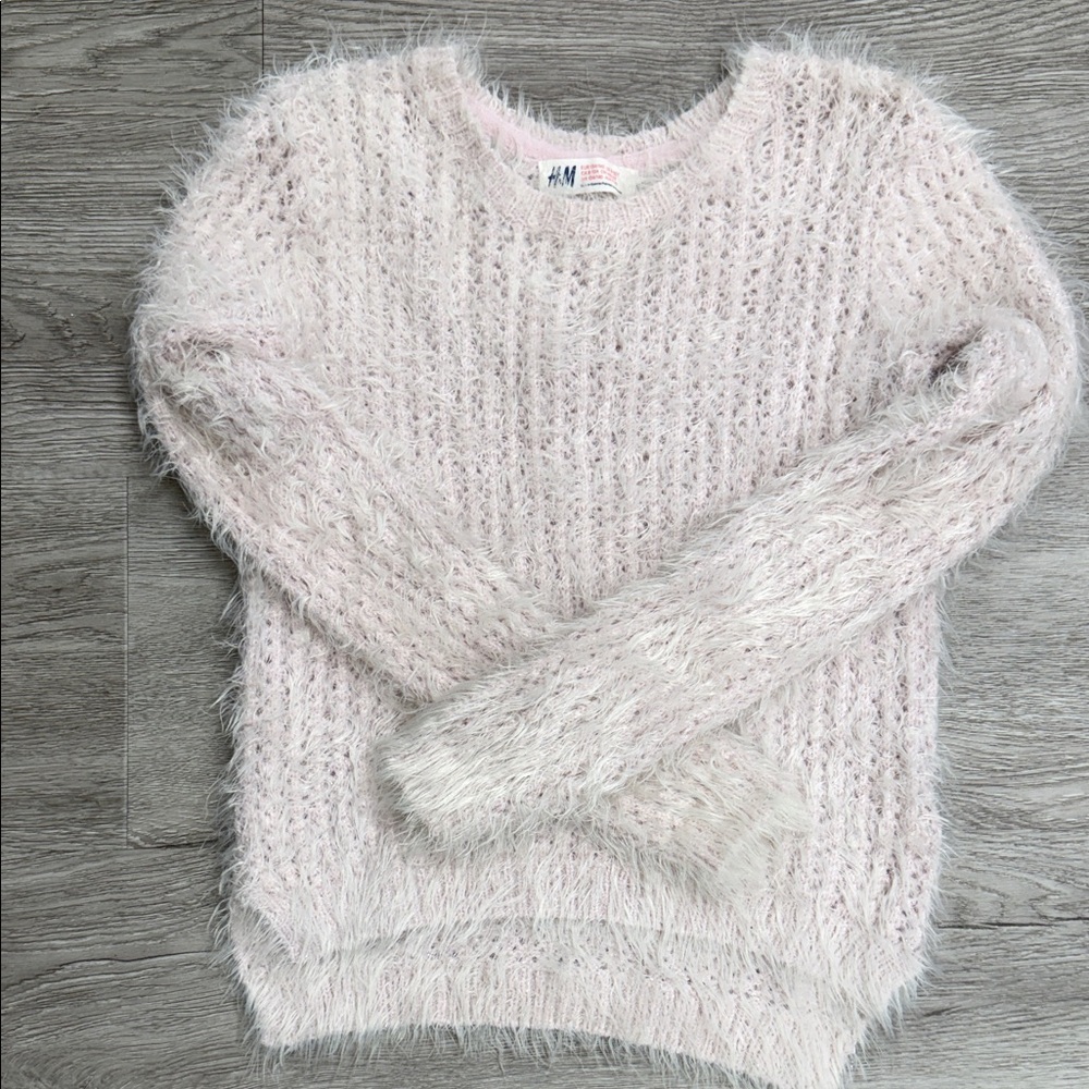 H&M Kids Light Pink Fuzzy Sweater